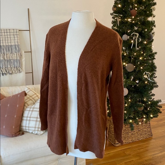 Madewell Open Front Rust/Brown Cardigan - Picture 3 of 7